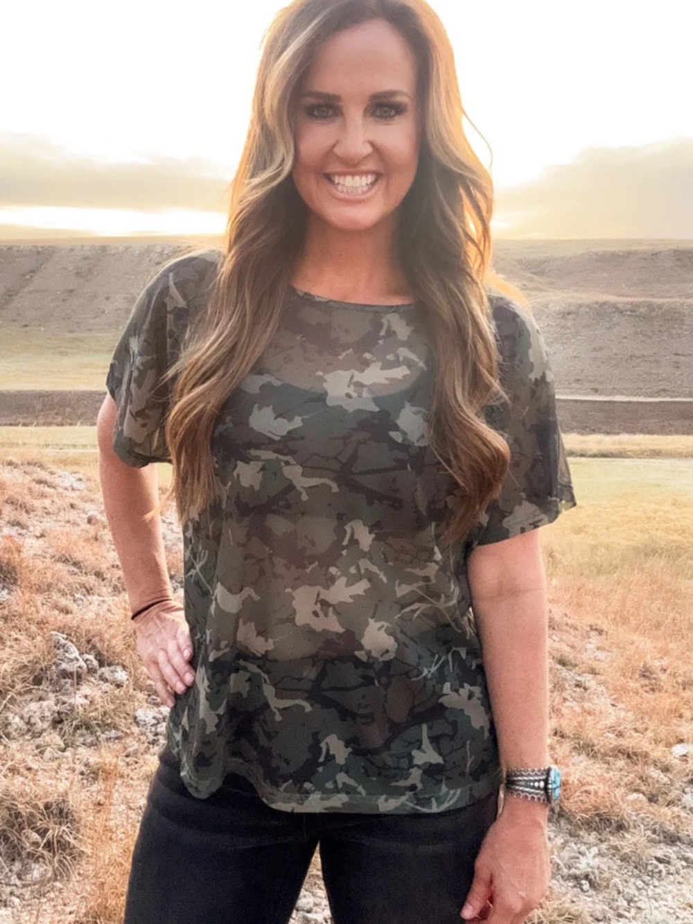 Camo Creek Mesh Top